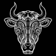 Bull with decorative pattern ellement.