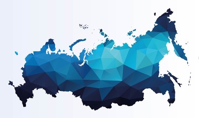 Polygonal map of Russia - obrazy, fototapety, plakaty