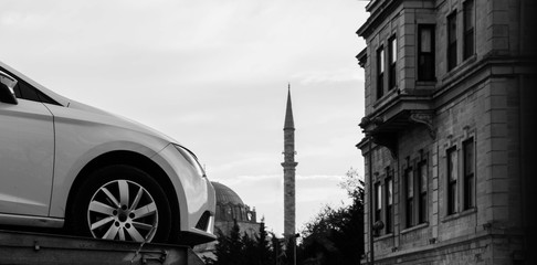 car parking are at historical centre of Istanbul