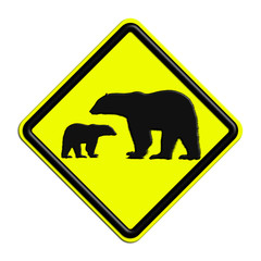 Segnale di pericolo o attenzione giallo e nero orsi