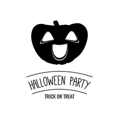 Halloween Party. Silhouette Smile Pumpkin. template greeting or invitation. Halloween vector