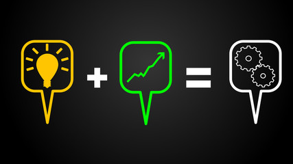 Business Sprechblasen Gleichung / Effizienz und Leistung