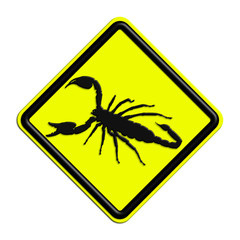 Segnale di pericolo o attenzione giallo e nero scorpioni