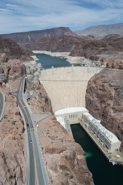 Hoover dam from the Bypass bridge