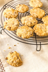 Homemade cookies on a rack