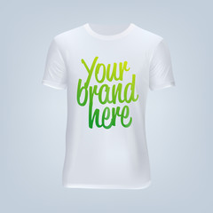 Vector illustration of blank t-shirt template, front design isolated

