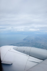 Fototapeta na wymiar view from the airplane window
