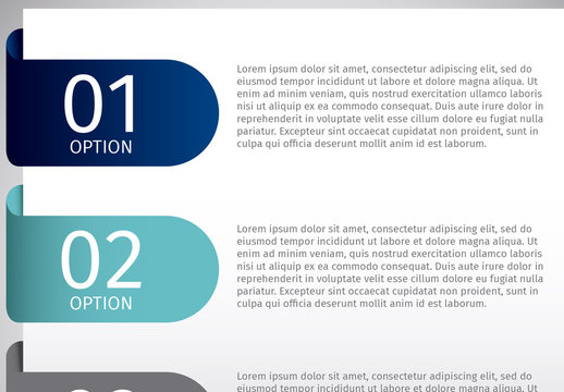 Blue And Teal And Gray Rounded Step Infographic Template