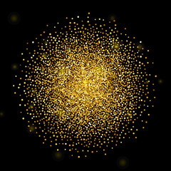 Gold Glitter over Black Background