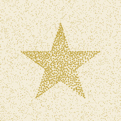 Many small stars make up a large star on stars background