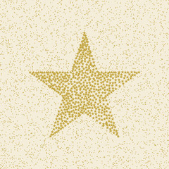 Fototapeta premium Many small stars make up a large star on stars background