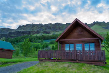 Cabins by the hills in Iceland