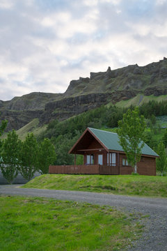 Cabins by the hills in Iceland