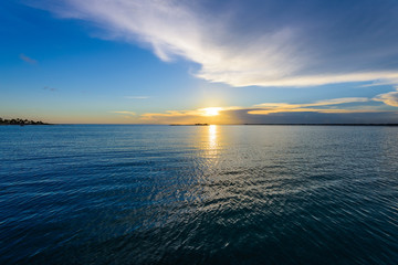 Sea sunset quietly