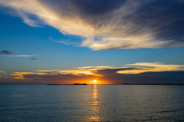 Sea sunset quietly