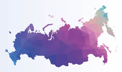 Poygonal map of Russia - obrazy, fototapety, plakaty