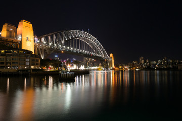 Fototapeta na wymiar Night at the Harbour bridge