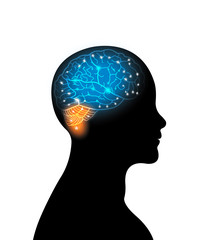 Digital brain abstract for intelligence concept