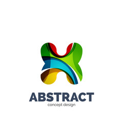Fototapeta na wymiar Vector set of abstract letter business logo icons