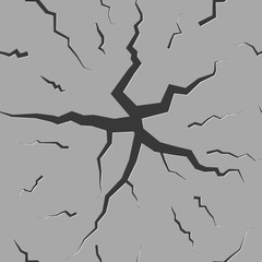 Fototapeta premium Seamless background from cracks in the asphalt, vector illustration.