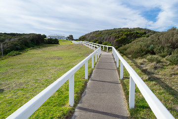 Fototapeta na wymiar Lighthouse at Cape Otway by the Great Ocean Road