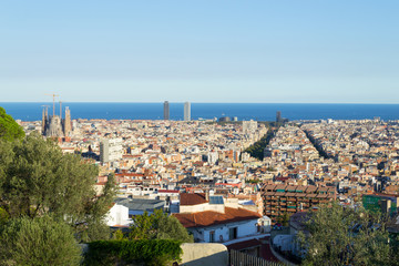 Walking around Park Guell in Barcelona