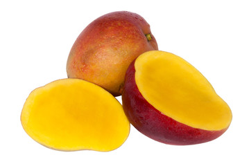 fresh mango isolated on white. Guatemala.