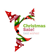 Geometric Christmas sale or promotion ad banner