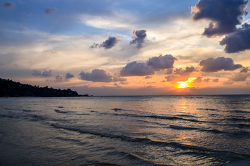 tropical sunset on thai island