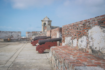 Castillo de San Felipe de Barajas castle in Cartagena de Indias, Colombia