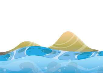 cartoon vector sea background with separated layers for game art and animation game design asset in 2d graphic