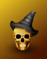 Skull with hat for Halloween