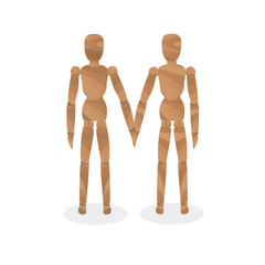 Wooden mannequin-couple