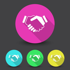 White Handshake Agreement icon in different colors set