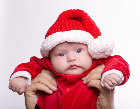 cute baby with santa costume