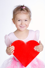 beautiful young girl with heart