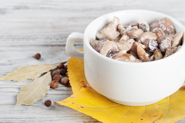 Fried forest mushrooms