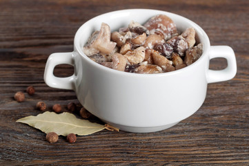 Fried with cream forest mushrooms