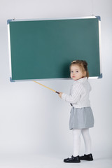 cute little girl with blackboard