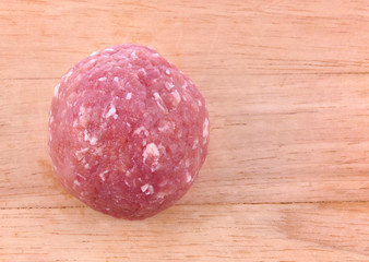Minced pork  on cutting board