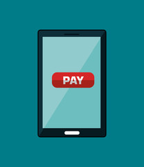 pay and commerce on line with smartphone vector illustration design