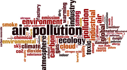 Air pollution word cloud concept. Vector illustration