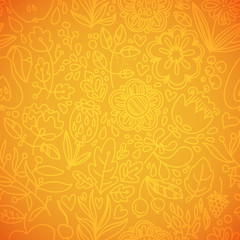 Stylish floral seamless vector background. Vintage   pattern. .  texture with flowers. Endless  .Wallpaper  leaves