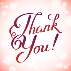 THANK YOU hand lettering -- custom handmade calligraphy, vector 