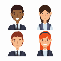 business people avatars group vector illustration design