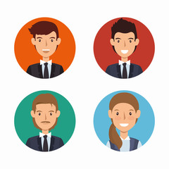 business people avatars group vector illustration design