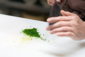chopped fresh green spring onions
