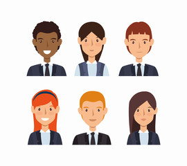 business people avatars group vector illustration design