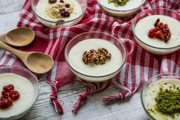 Turkish Dessert Muhallebi / Homemade Pudding.