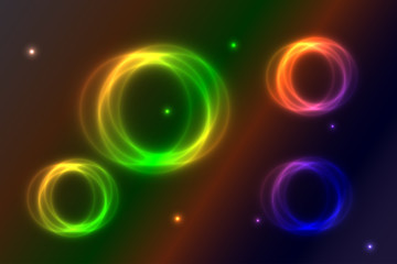 colored glowing rings